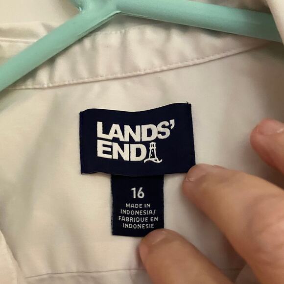 Lands End White Button Up Size 16 - Picture 3 of 3
